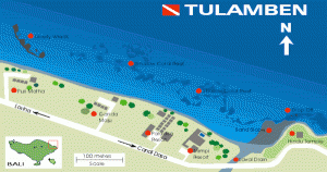 Libert bali wreck dive map