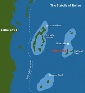 The 3 atolls of Belize