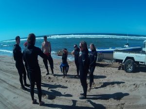 dive briefing on beach