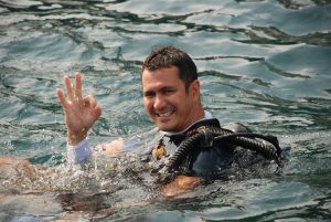 scuba diver giving OK sign