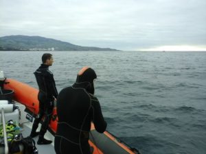 scuba divers on boat azores