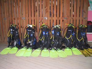 scuba kit set up